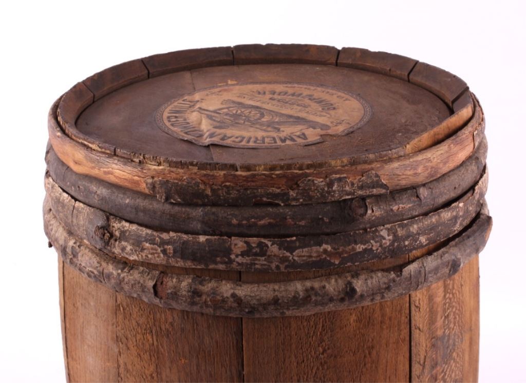 Antique 1800's Wooden Gun Powder Keg