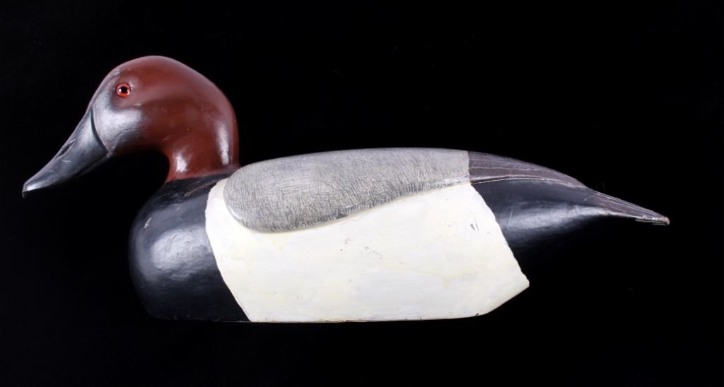 Redhead Canvas Back Drake Decoy by Russell Daisey