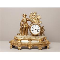 Antique Gilt Metal Clock
