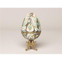 Russian Enamel Gilt Silver Egg Stand