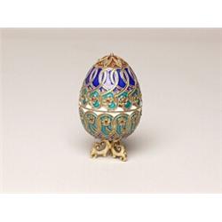 Russian Enamel Gilt Silver Egg Stand