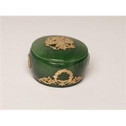 Russian Gilt Silver & Nephrite Jade Box