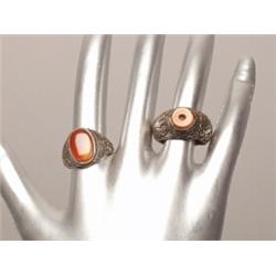 Two Antique Silver Rings Mounted
