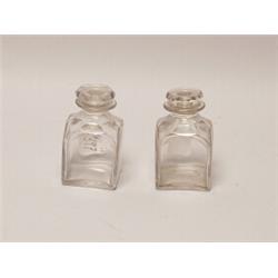 Pair of Antique Glass Dresser Bottles