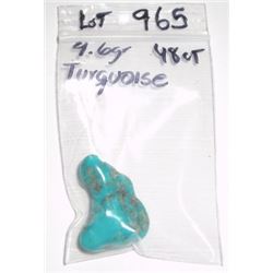 BEAUTIFUL NATURAL TURQUOISE 48.00 CARATS/9.6 GRAMS *MINED IN ARIZONA* POLISHED STONE!! ITEM CAME OUT