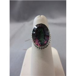 Custom Made - 15+ CT Oval Mystic Topaz ring