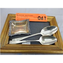 Sterling Silver spoons & salt cellar