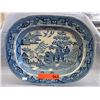 Image 1 : Antique Stoneware platter - Blue Willow pattern