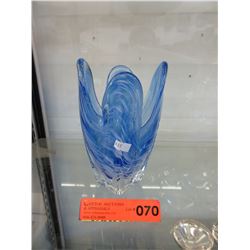 Blue art glass vase
