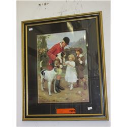 Framed Arthur Elfley print - Huntsman & Children