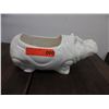 Image 1 : Large glazed ceramic Hippo plant holder