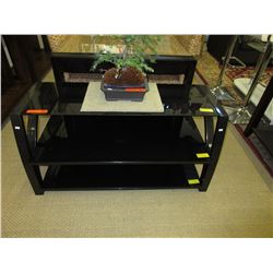 NEW - Black entertainment stand w/ 3 shelves