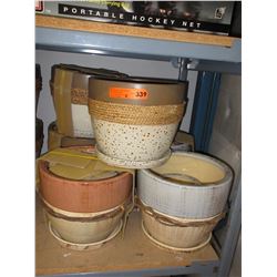 6 New ceramic plant pot sets