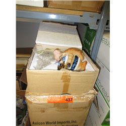Case of glazed pottery fish theme wind chimes