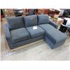 Image 1 : New  - Blue microfiber sofa with chaise end