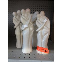 4 Carved soapstone statues