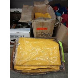 2 Cases of yellow PVC rain suits