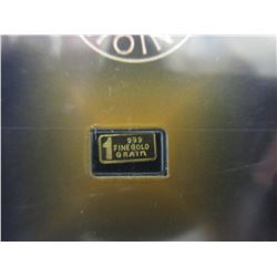 2 x .9999 Fine Gold Bars - 1 grain each