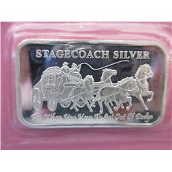 1 Oz. - .999 Fine Silver Stagecoach bar
