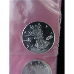 4 x .999 Fine Silver " Walking Liberty" rounds