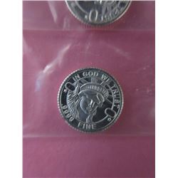4 x .999 Fine Silver "Statue of Liberty"  rounds