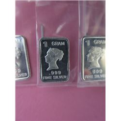 4 x .999 Fine Silver "Queen Elizabeth" Art Bars