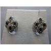 Image 1 : New Pair Diamond & Sapphire cluster earrings