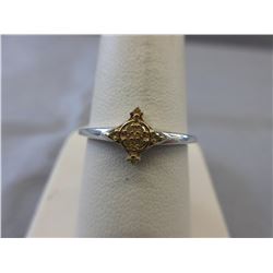 Fancy Sterling Silver Yellow Diamond ring