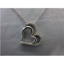 Double Heart necklace set with 32 Diamonds