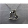 Image 1 : Double Heart necklace set with 32 Diamonds