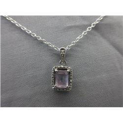 Emerald cut Amethyst Necklace