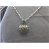 Image 1 : Sterling Silver Heart Necklace set with a Diamond