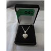 Image 2 : Sterling Silver Heart Necklace set with a Diamond