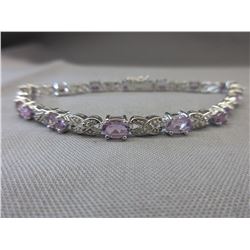 6+ CT Oval Amethyst & Diamond figure 8 bracelet