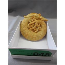 Hand carved 360 CT Honey Jade dragon