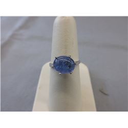 Tanzanite solitaire ring set in Sterling Silver
