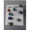 Image 1 : 10 Estate gemstone rings - some Silver