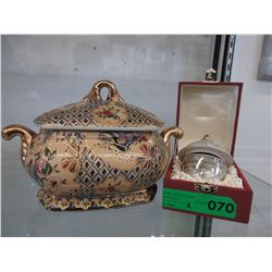 Hand painted Tureen and lidded trinket box