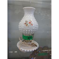 Vintage electric milk glass lamp