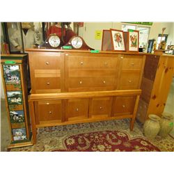 Solid wood desk unit