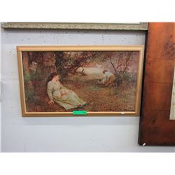 Wood framed print on board