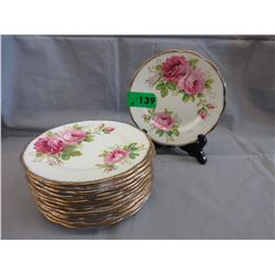 14 Royal Albert "American Beauty" side plates