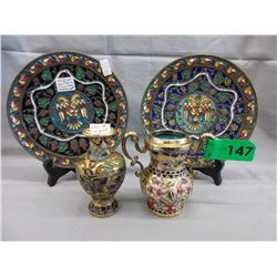 Russian enamel plates & Cloisonné ornaments