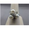 Image 1 : 14KT White Gold Pearl & Diamond Ring