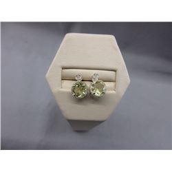 New Lemon Topaz & Diamond Stud Earrings