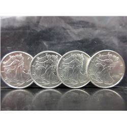 4 Walking Liberty Silver Rounds
