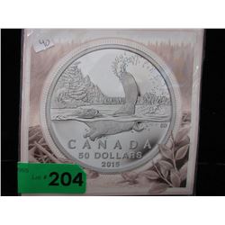 2015 Beaver Design Canada $50.00 Silver Coin