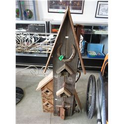 Large wood folk art bird house