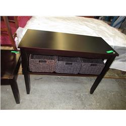 Used hall table with basket drawer storage