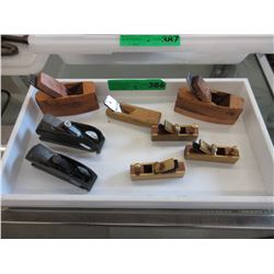 8 small planes - metal & wood